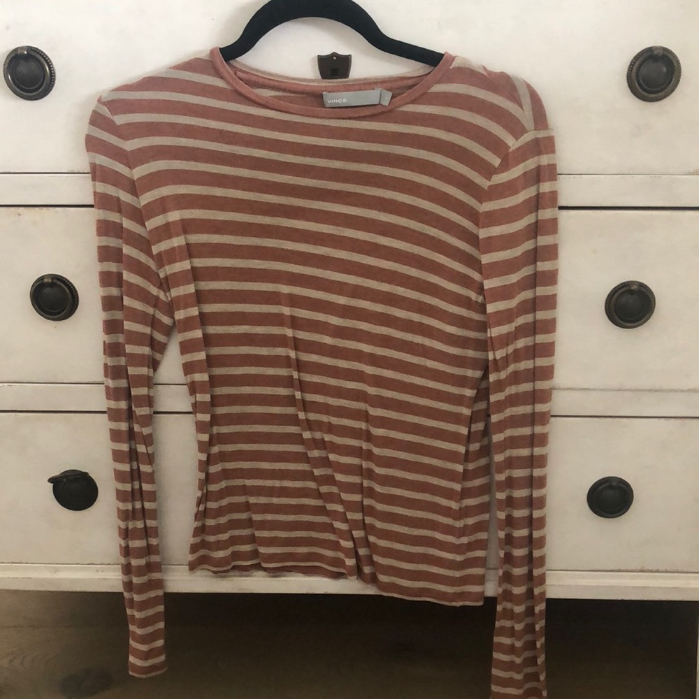 Vince striped long sleeve tee.